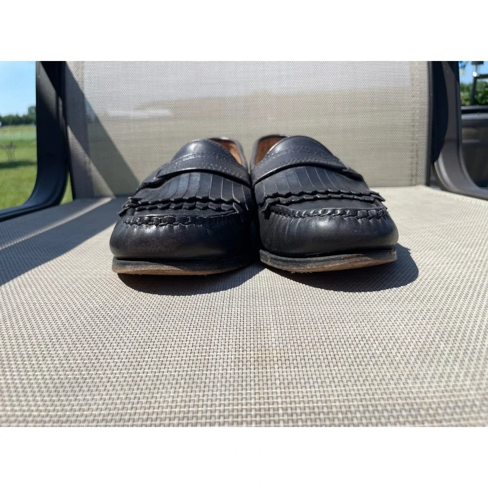 Allen Edmonds Springvale Mens Black Leather Kiltie Loafers Dress Shoes Size 9